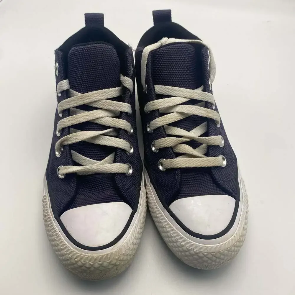Converse Chuck Taylor All Star Malden Street Mid Sneakers Navy Kids Size 3.5